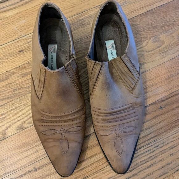 Vintage Guess? by Georges Marciano Size‎ 8.5 Leather Suede Cowboy Ankle Booties - Picture 4 of 9